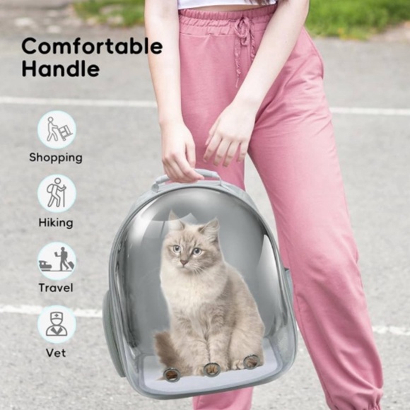 Gray-PetPack Adorable Bubble Carrying Bag for Small, Cats, Space Capsule Pet - Picture 1 of 13
